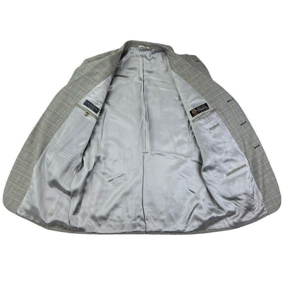 Lardini Men's Wool Gray Plaid Blazer Super 120's Sport Coat US 46L Italy - Picture 7 of 16